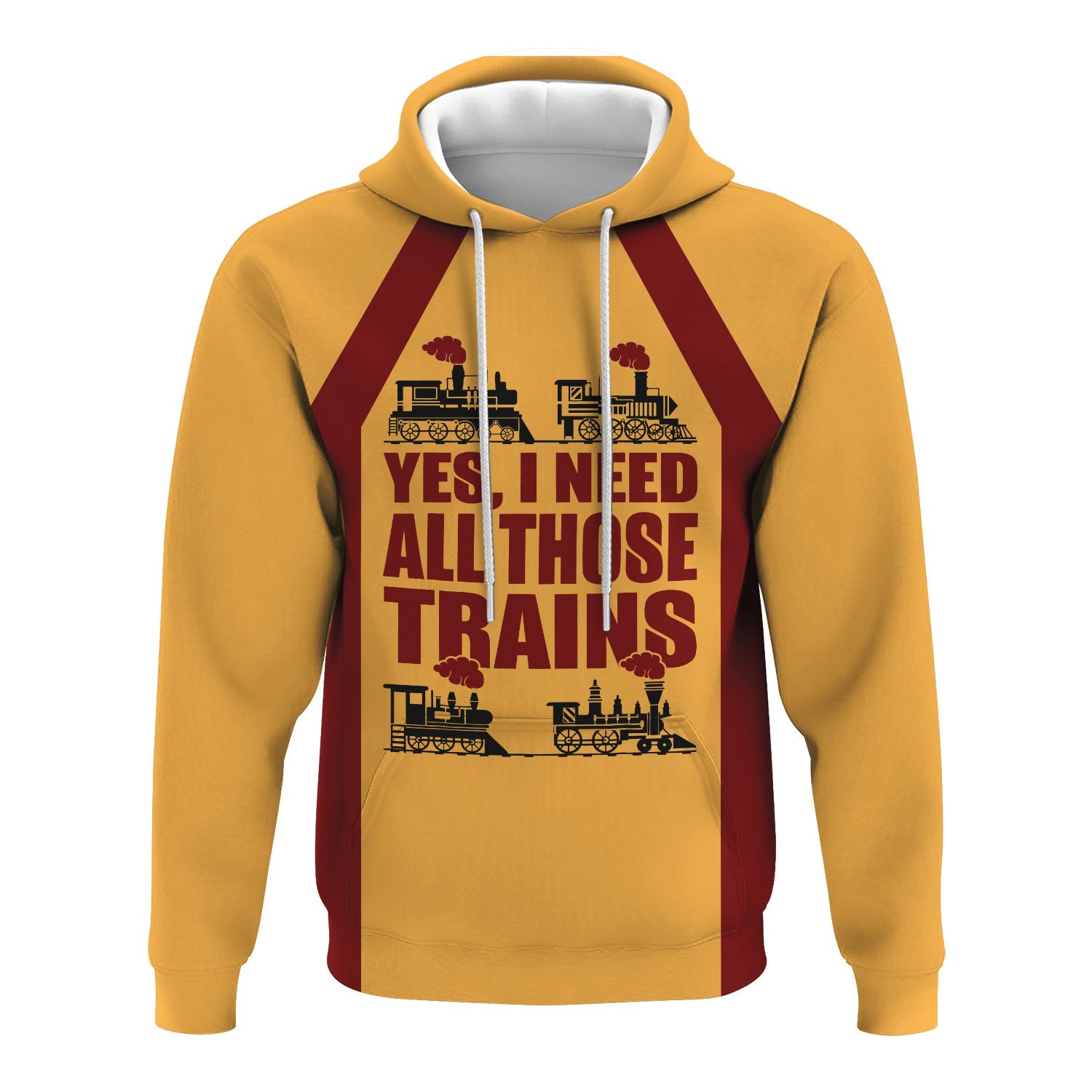 Railspirit Custom Name Duluth, Missabe, & Iron Range Railroad Hoodie Yes I Need All Those Train Printed Zip Hoodie