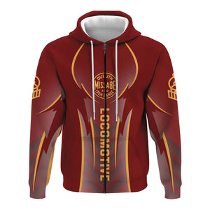 Railspirit Personalized Duluth, Missabe, & Iron Range Railroad Hoodie Striking Line Style Train Zip Up Hoodie For Locomotive Lovers