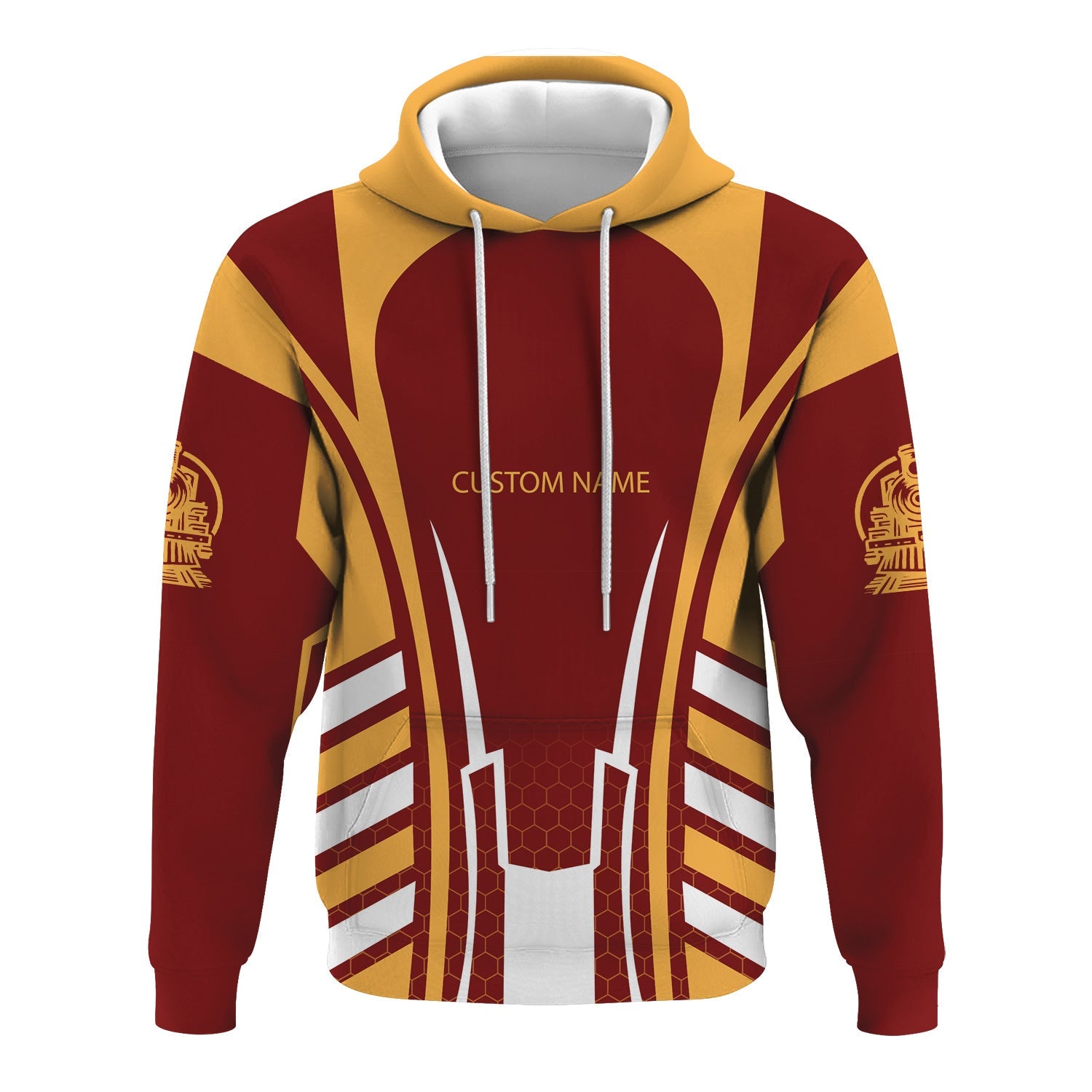 Railspirit Personalized Duluth, Missabe, & Iron Range Railroad Hoodie Striped Railroad Style Train Zip Up Hoodie All Over Print