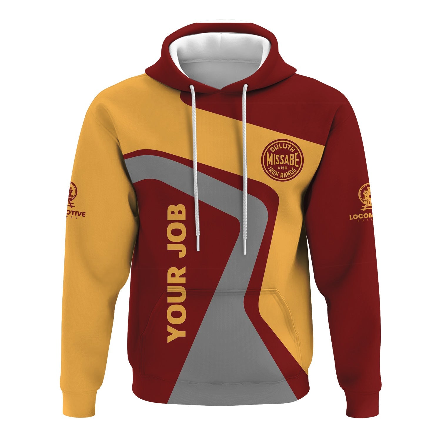 Railspirit Personalized Duluth, Missabe, & Iron Range Railroad Hoodie Unique Design with Custom Job Position Train Zip Up Hoodie