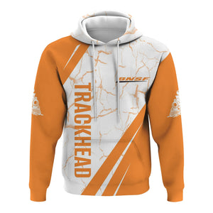 Railspirit Personalized BNSF Railway Hoodie Crackle Texture Style Train Zip Up Hoodie For Trackhead