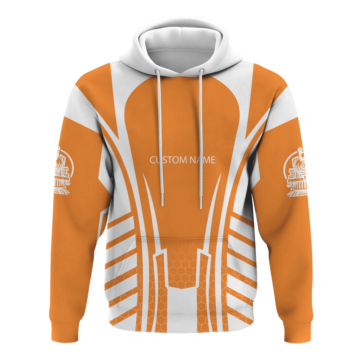 Railspirit Personalized BNSF Railway Hoodie Striped Railroad Style Train Zip Up Hoodie All Over Print