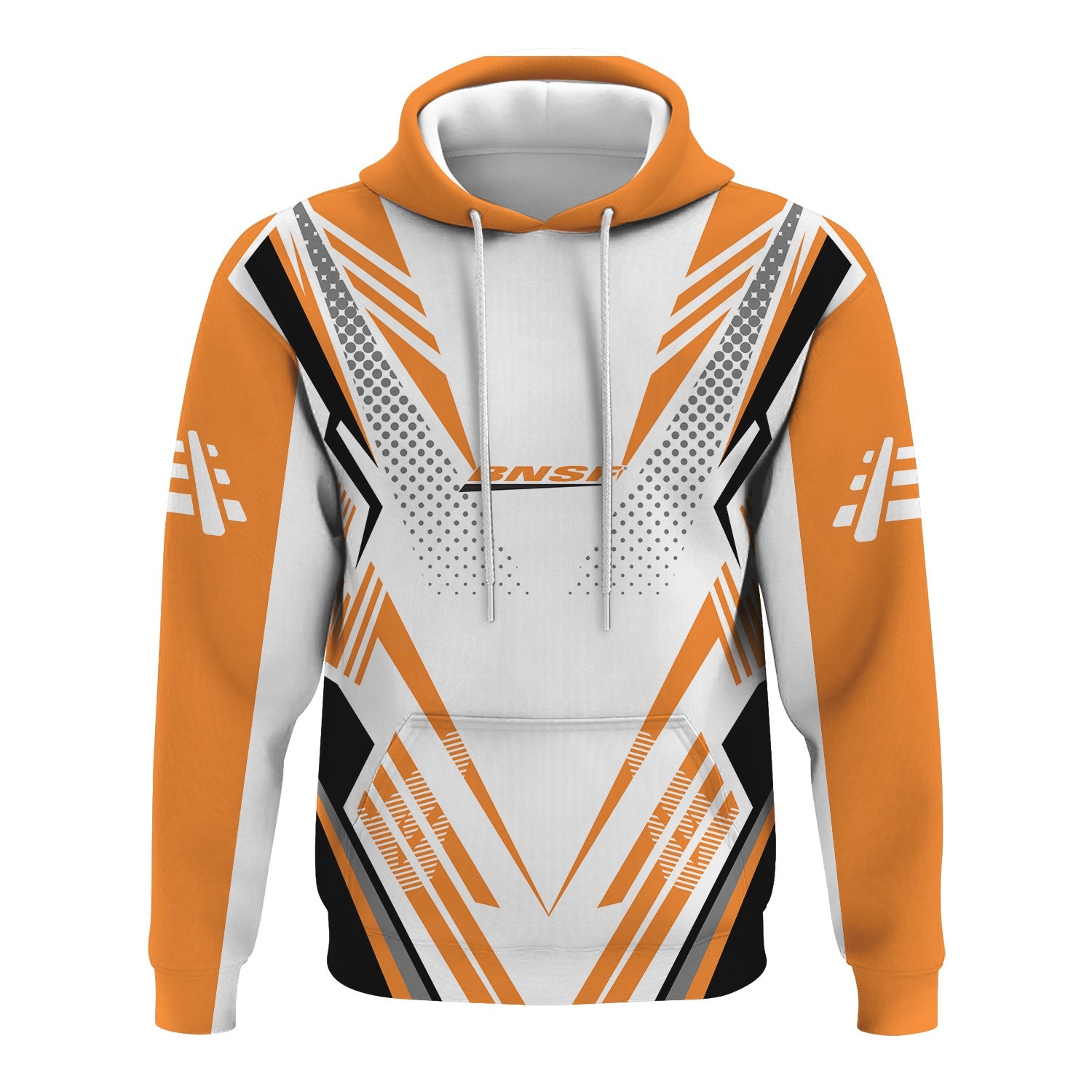 Railspirit Personalized BNSF Railway Hoodie Railroad Tribute Design Train Zip Up Hoodie for Train Lovers