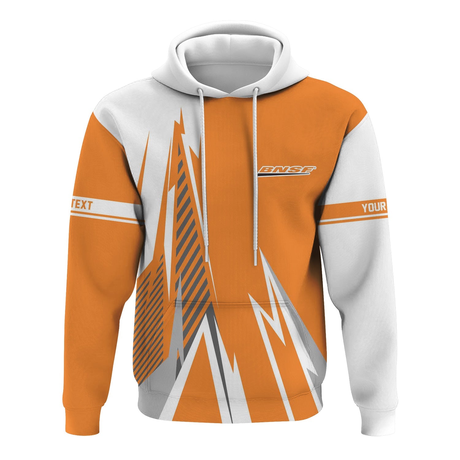 Railspirit Personalized BNSF Railway Hoodie Lightning-Inspired Railway Style Zip Up Hoodie For Train Lovers