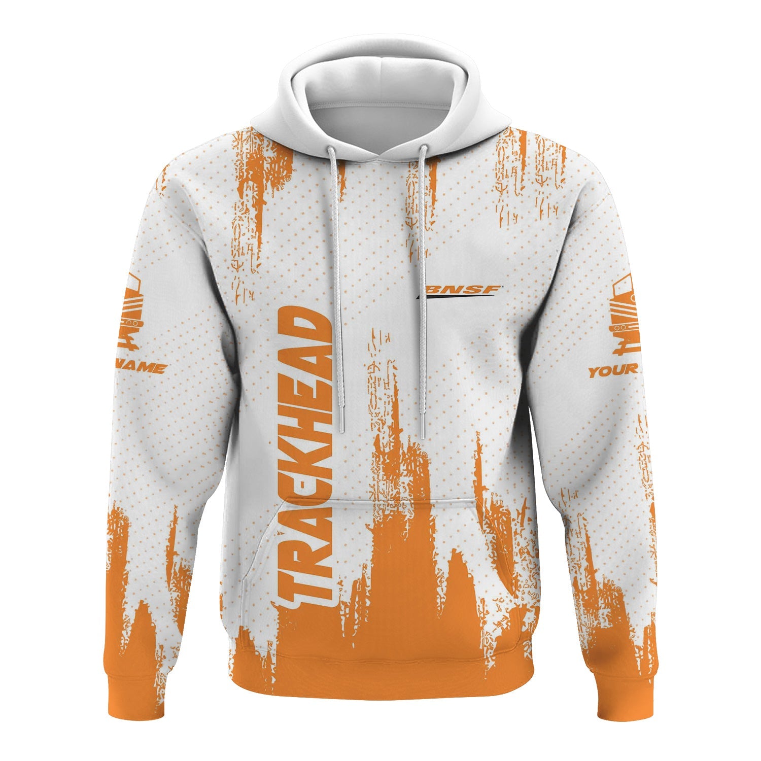 Railspirit Personalized BNSF Railway Hoodie Paint Impact Design Train Zip Up Hoodie for Trackhead