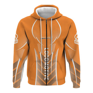 Railspirit Personalized BNSF Railway Hoodie Striking Line Style Train Zip Up Hoodie For Locomotive Lovers