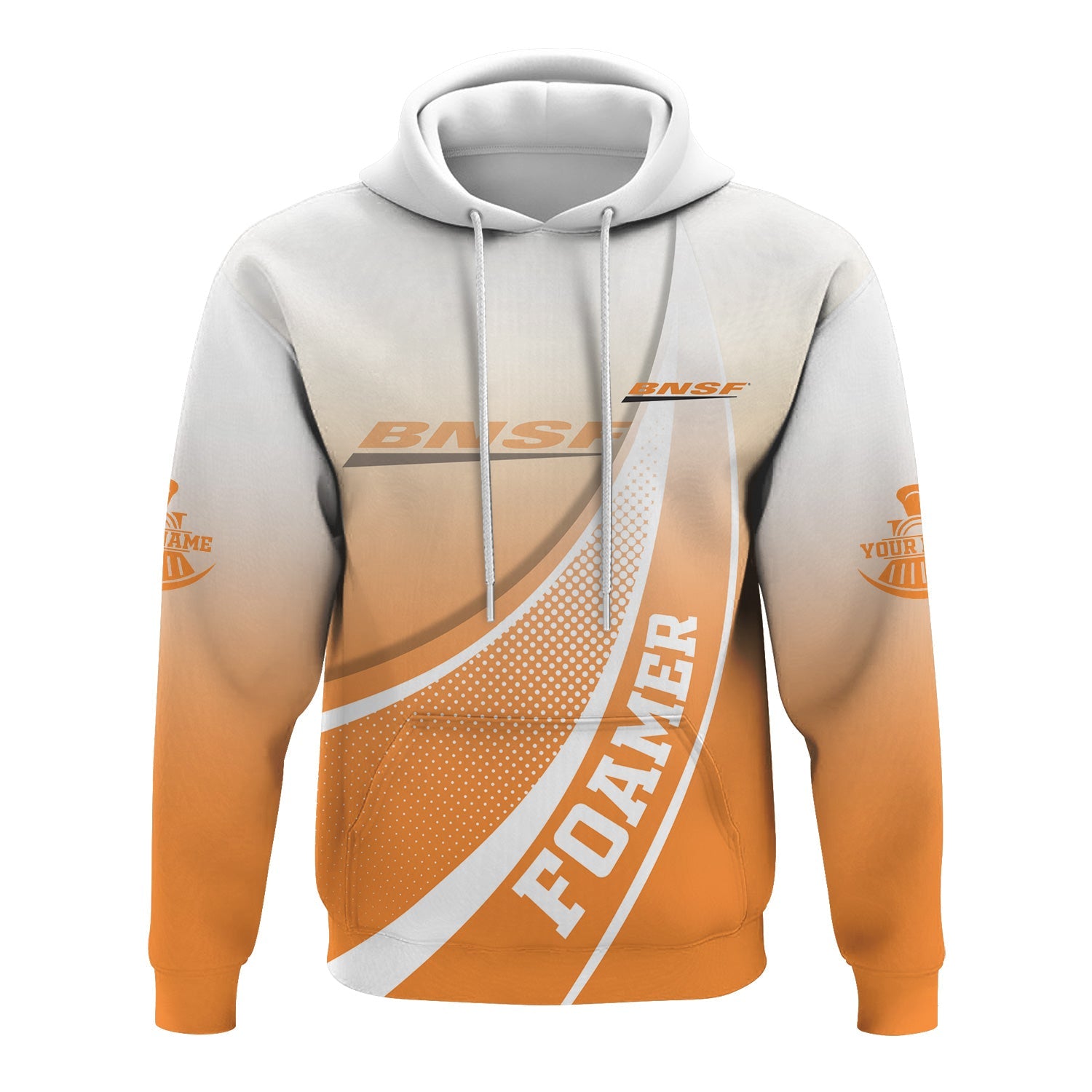 Railspirit Personalized BNSF Railway Hoodie Railway-Themed Style Zip Up Hoodie Gift Idea For Trainspotter