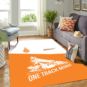 Railspirit Personalized BNSF Railway Area Rug One Track Mind Train Rug Gift Idea For Train Lover