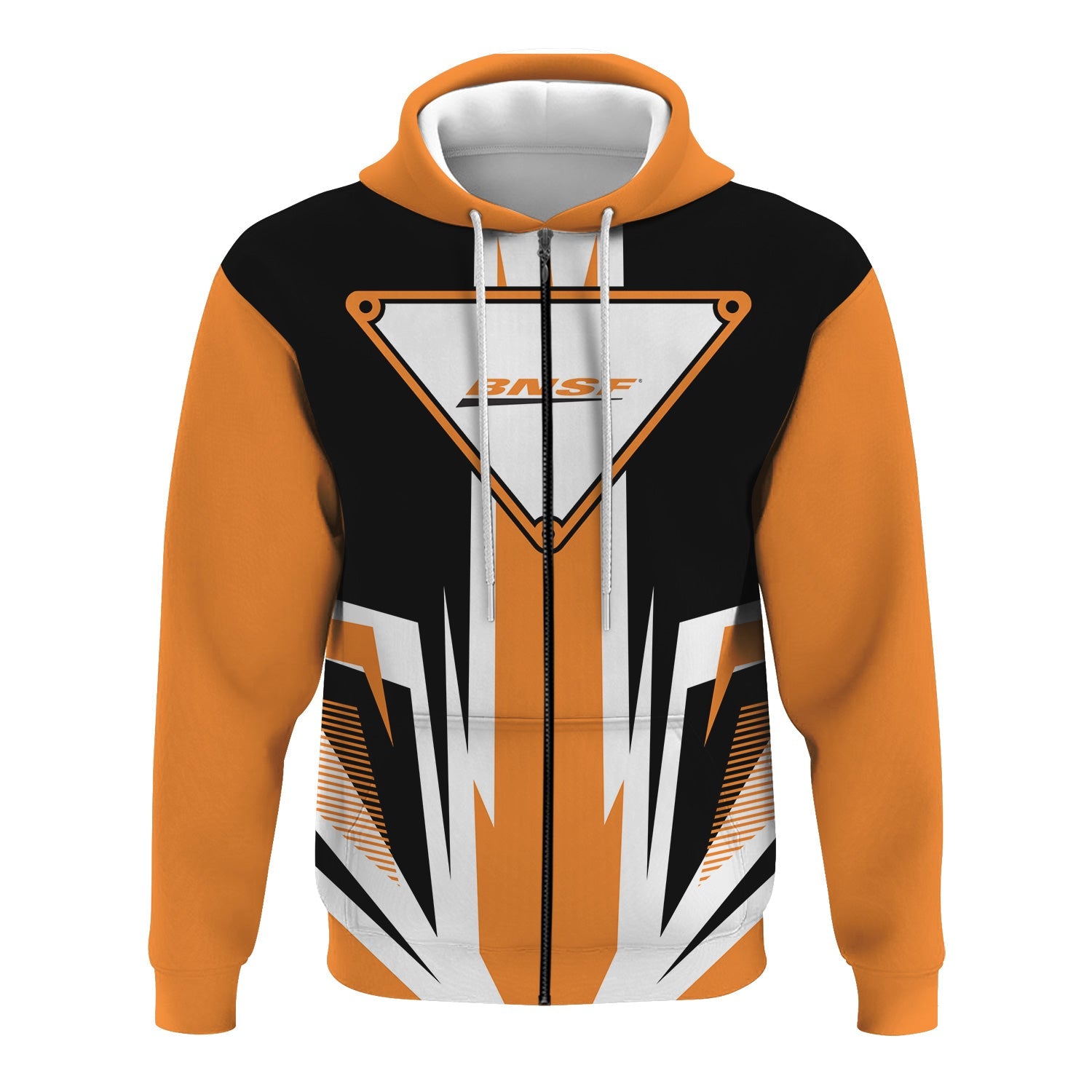 Railspirit BNSF Railway Hoodie Bold Graphic Style All Over Printed Zip Up Hoodie