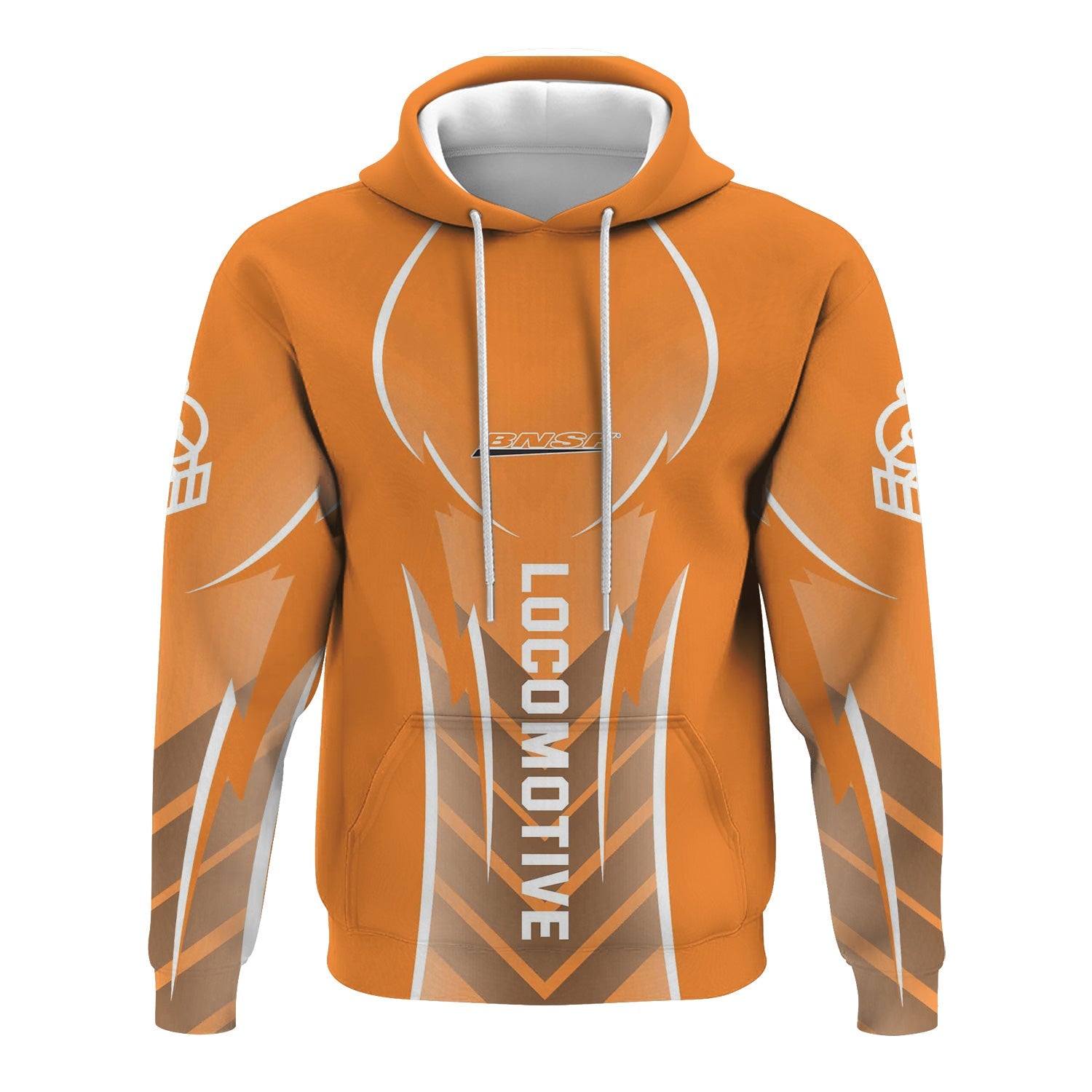 Railspirit Personalized BNSF Railway Hoodie Striking Line Style Train Zip Up Hoodie For Locomotive Lovers