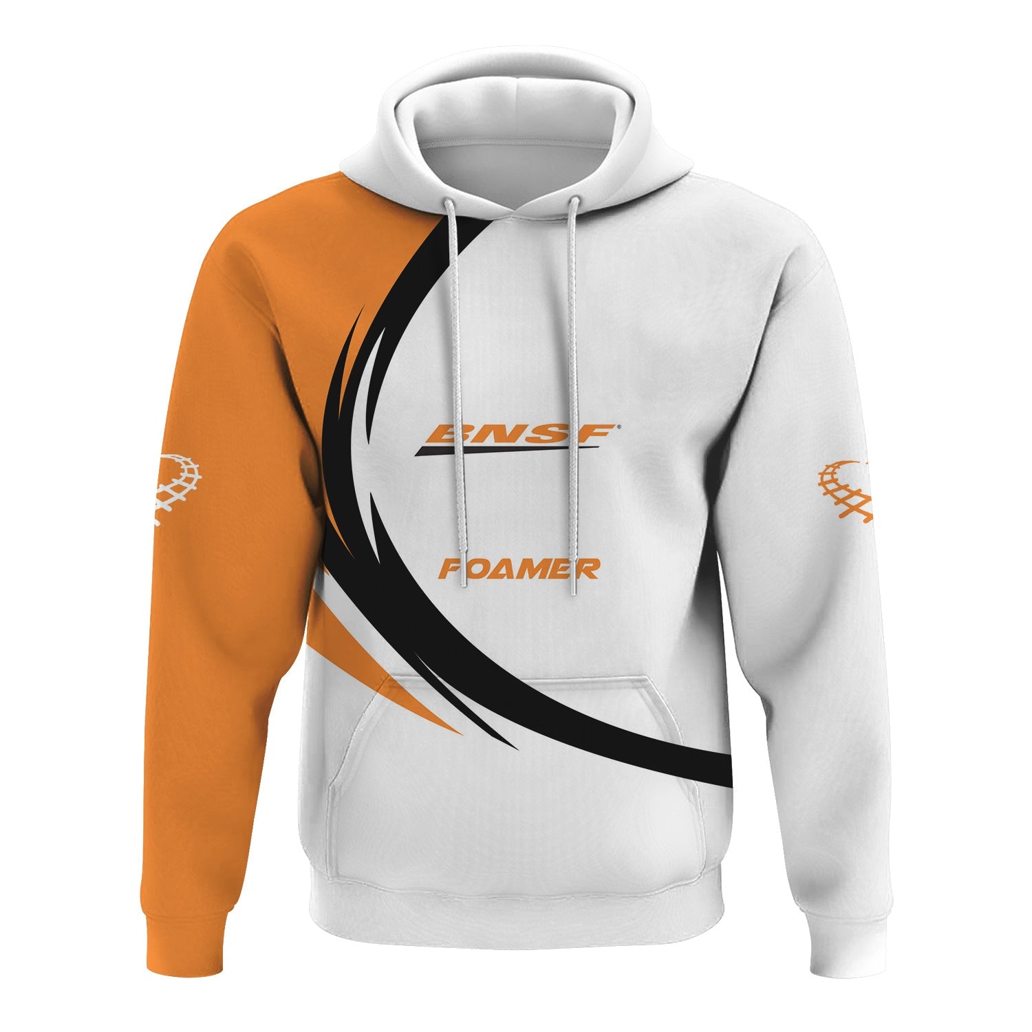 Railspirit Personalized BNSF Railway Hoodie Unique Graphic Style Zip Up Hoodie For Train Enthusiasts