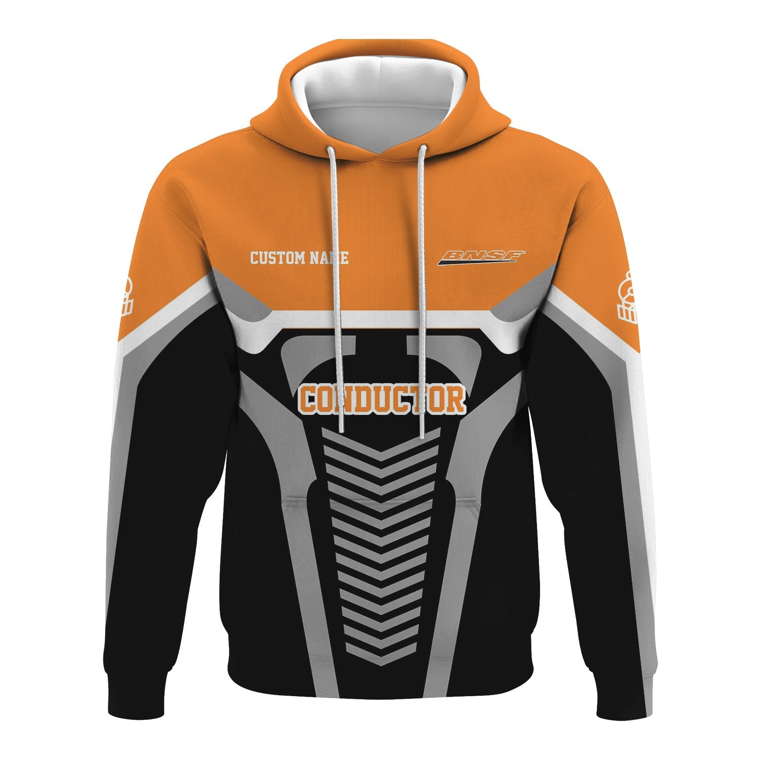 Railspirit Personalized BNSF Railway Hoodie Track-Inspired with Custom Job Position Train Zip Up Hoodie