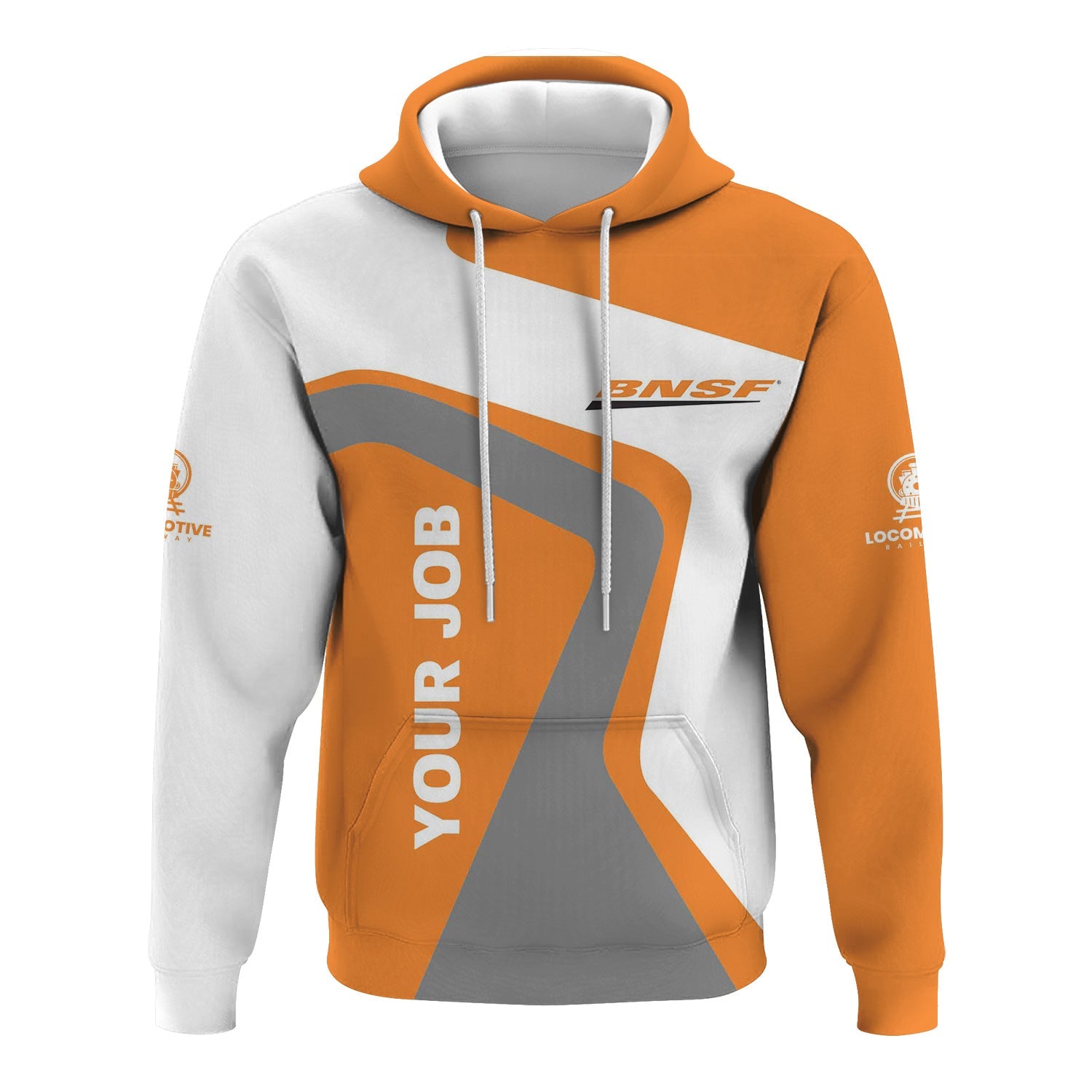 Railspirit Personalized BNSF Railway Hoodie Unique Design with Custom Job Position Train Zip Up Hoodie