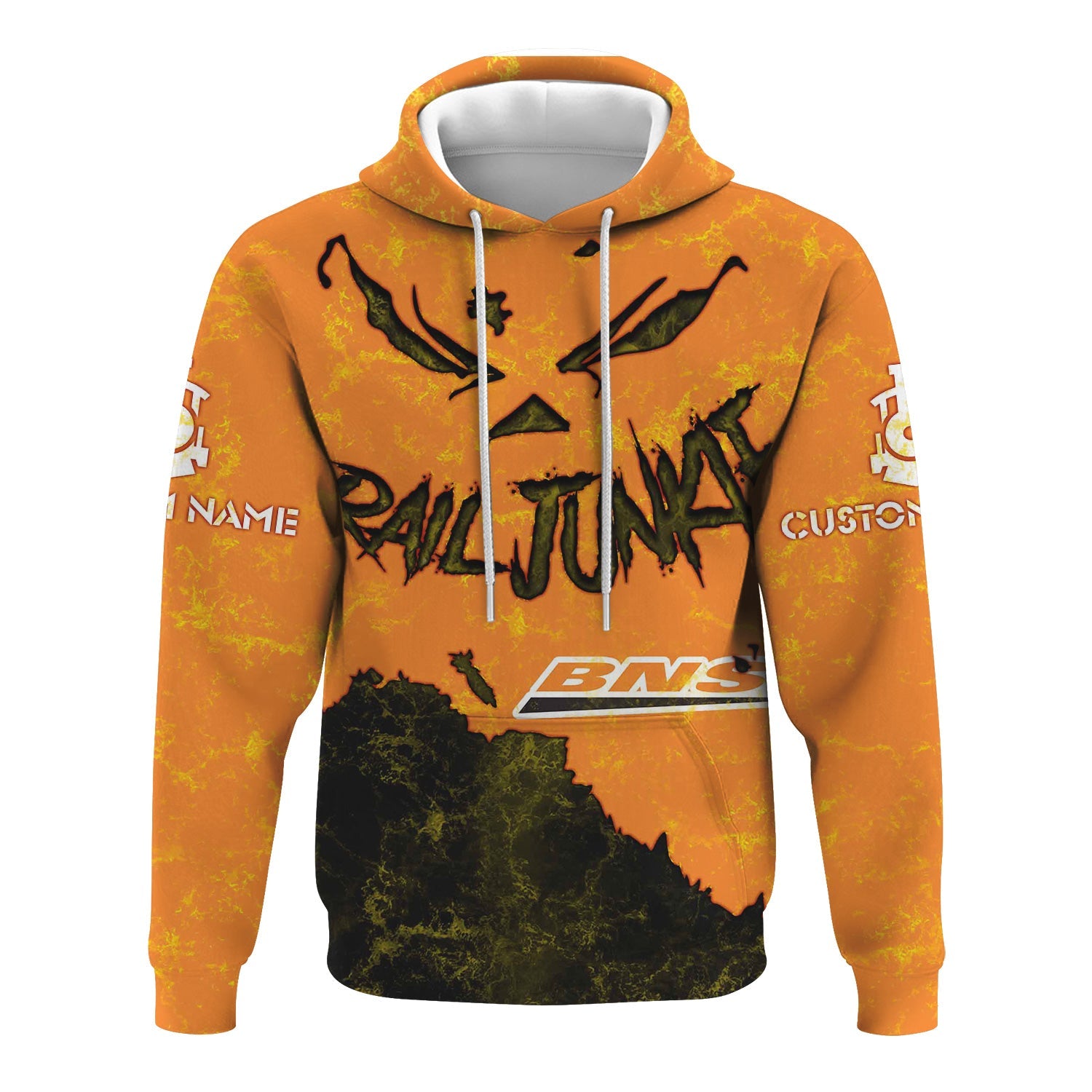Railspirit Personalized BNSF Railway Hoodie Torn Graphic Style Train Zip Up Hoodie For Rail Junkie