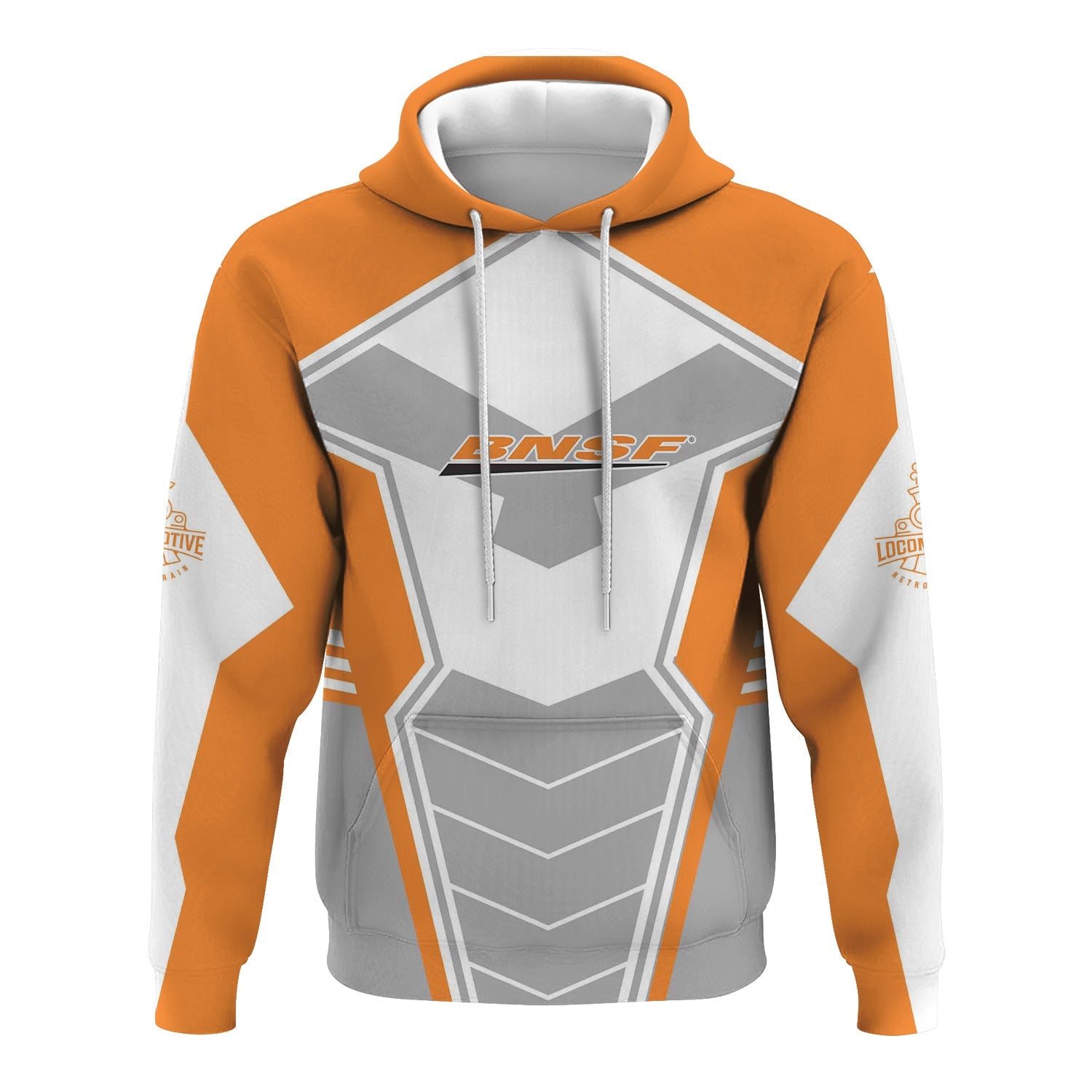 Railspirit Personalized BNSF Railway Hoodie Engine-Inspired Style Train Zip Up Hoodie for Railroad Fanatic