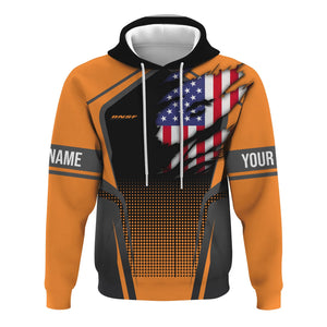 Railspirit Personalized BNSF Railway Hoodie American Eagle Vintage Train Zip Up Hoodie