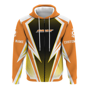 Railspirit Personalized BNSF Railway Hoodie Lightning Graphic Style Zip Up Hoodie Gift Idea For Train Lover