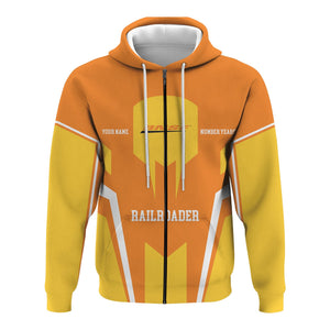 Railspirit Personalized BNSF Railway Hoodie Custom Year Railroader Zip Up Hoodie Gift Idea For Train Lover