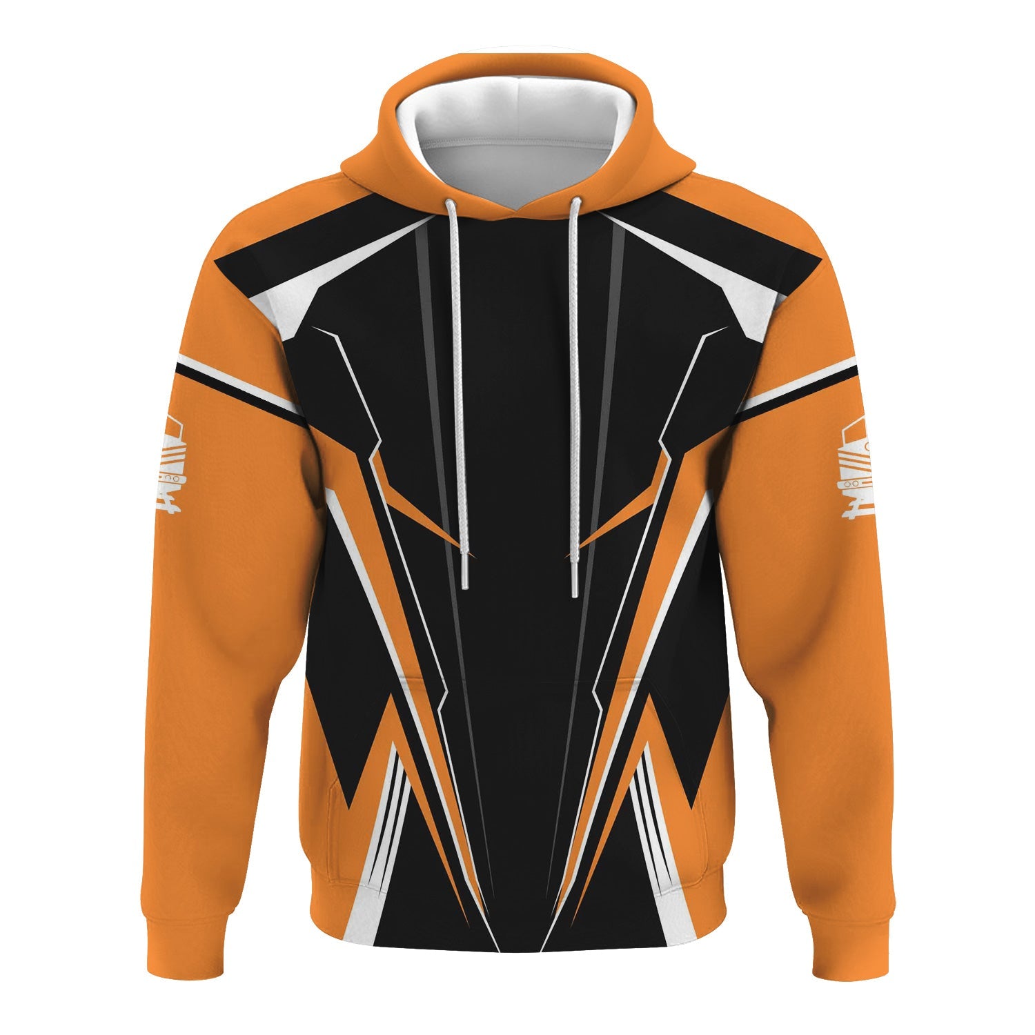 Railspirit Personalized BNSF Railway Hoodie Lightning-Edge Design Train Zip Up Hoodie For Railroad Lovers