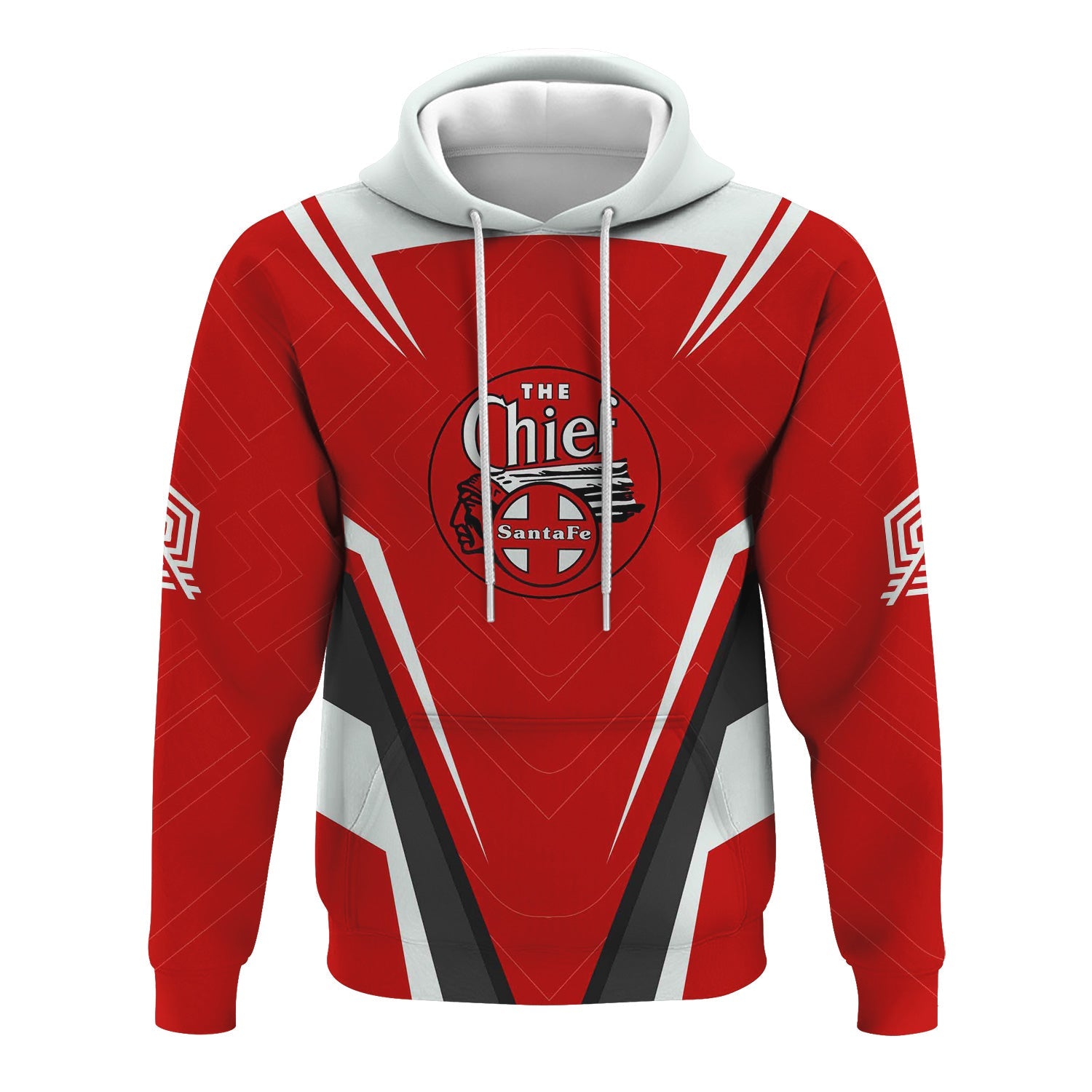 Railspirit Personalized The Chief Santa Fe Railroad Hoodie Railway Inspired Apparel Train Zip Up Hoodie For Train Lovers