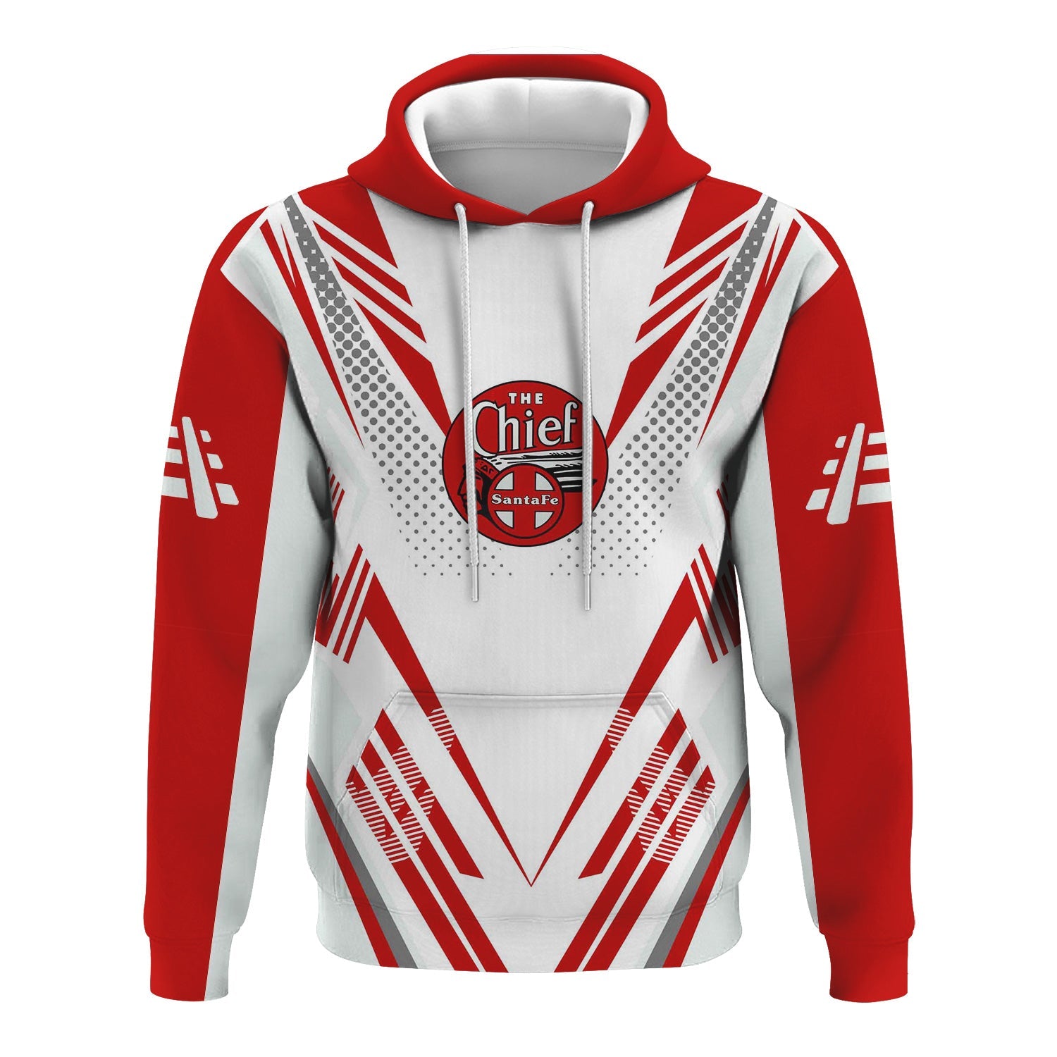 Railspirit Personalized The Chief Santa Fe Railroad Hoodie Railroad Tribute Design Train Zip Up Hoodie for Train Lovers