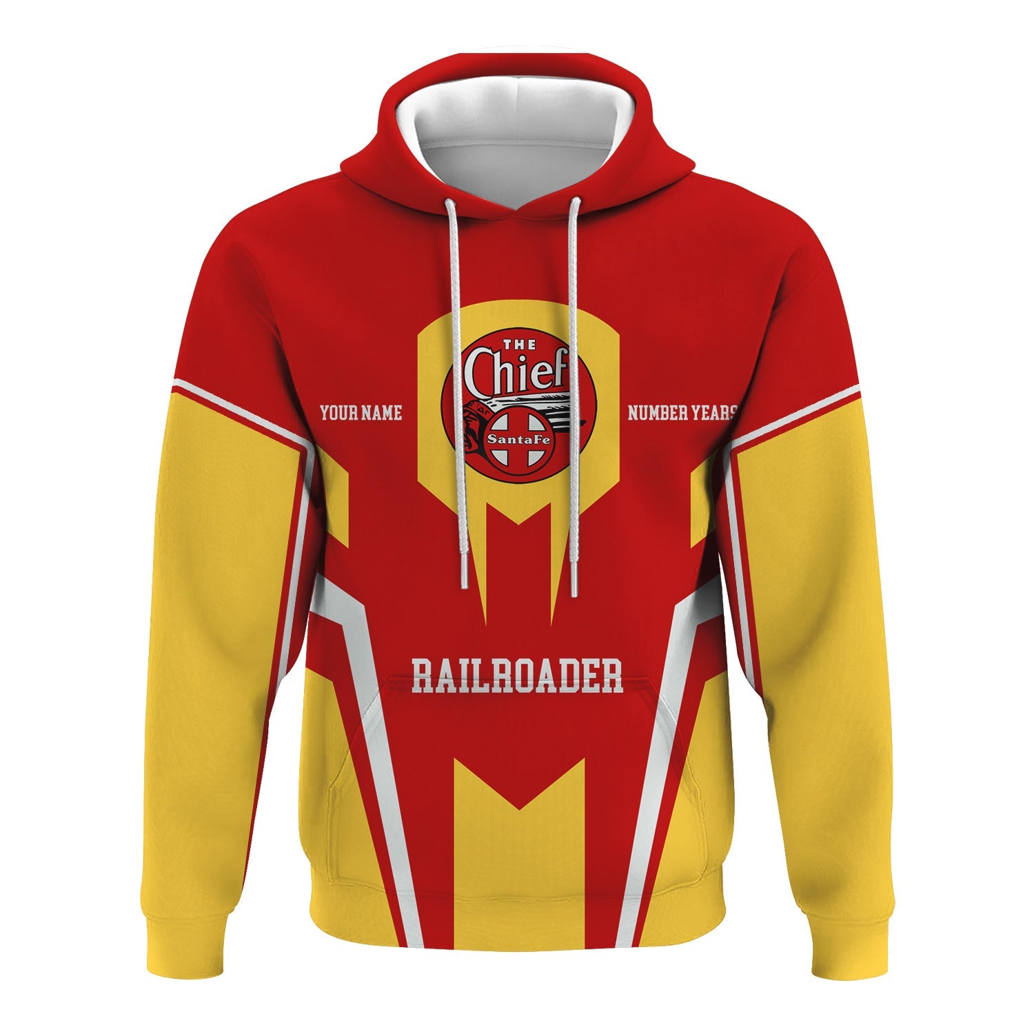 Railspirit Personalized The Chief Santa Fe Railroad Hoodie Custom Year Railroader Zip Up Hoodie Gift Idea For Train Lover
