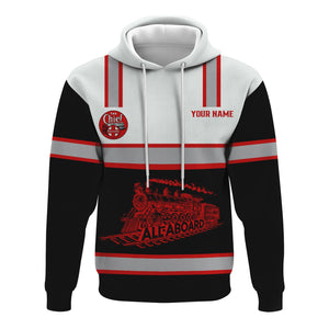Railspirit Custom Name The Chief Santa Fe Railroad Hoodie Eat Train Sleep Repeat Printed Train Zip Hoodie