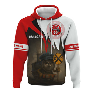 Railspirit Personalized The Chief Santa Fe Railroad Hoodie Angry Train Hoodie Gift Idea For Train Lover