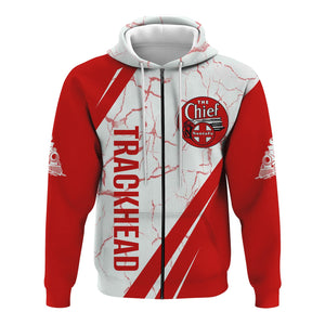 Railspirit Personalized The Chief Santa Fe Railroad Hoodie Crackle Texture Style Train Zip Up Hoodie For Trackhead