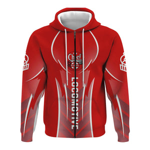 Railspirit Personalized The Chief Santa Fe Railroad Hoodie Striking Line Style Train Zip Up Hoodie For Locomotive Lovers