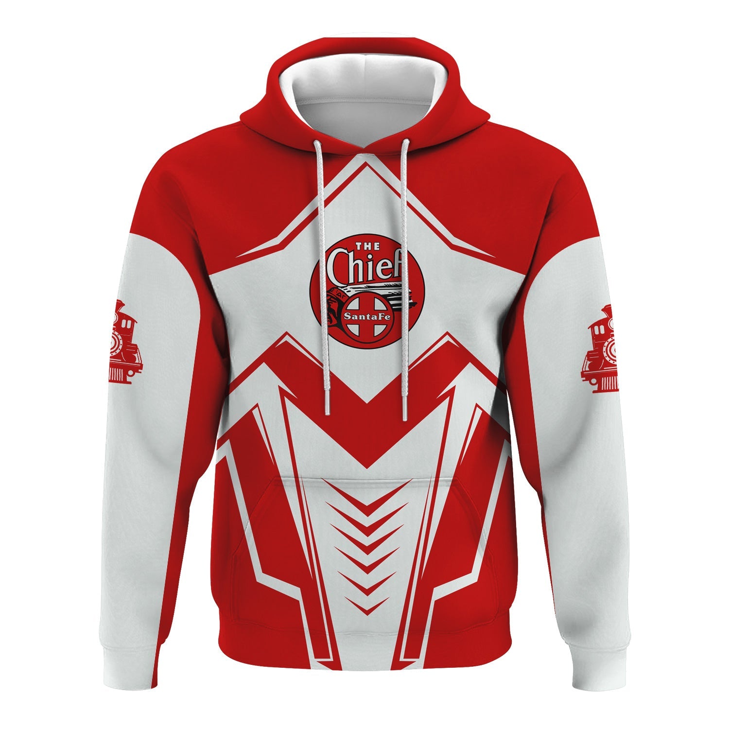 Railspirit Personalized The Chief Santa Fe Railroad Hoodie Railway Trainspotter Style Zip Up Hoodie Gift Idea For Foamers