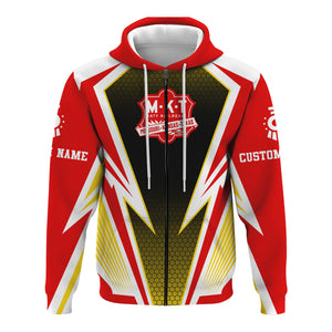 Railspirit Personalized Katy Railroad Hoodie Lightning Graphic Style Zip Up Hoodie Gift Idea For Train Lover