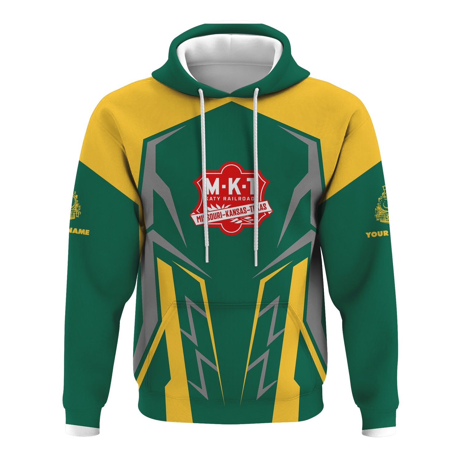 Railspirit Personalized Katy Railroad Hoodie Futuristic Design with Custom Job Train Zip Up Hoodie
