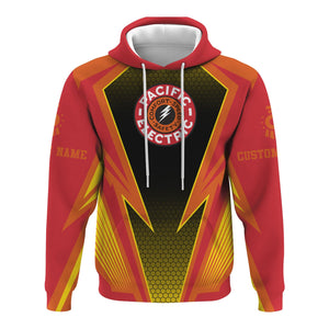 Railspirit Personalized Pacific Electric Railroad Hoodie Lightning Graphic Style Zip Up Hoodie Gift Idea For Train Lover