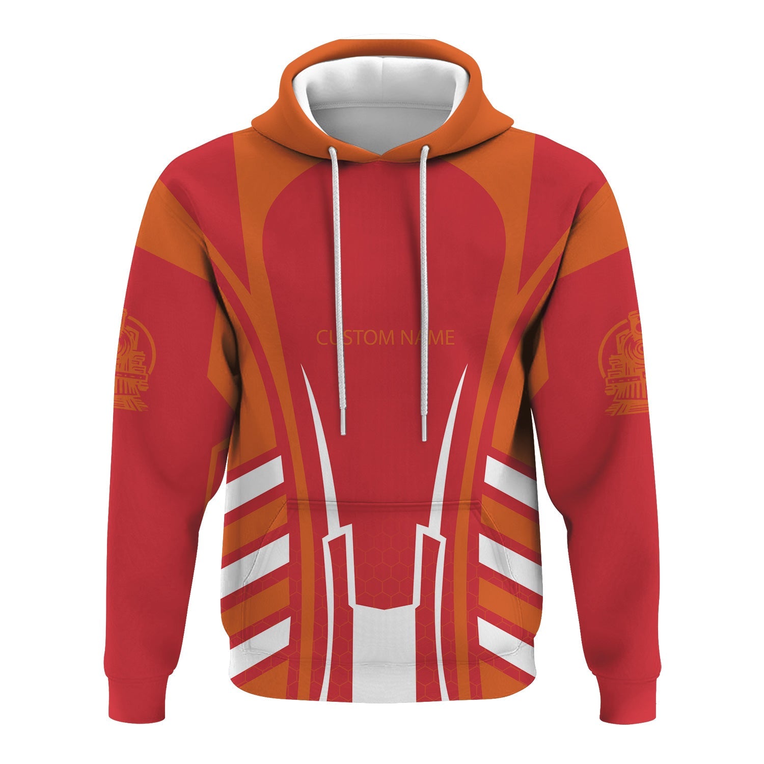 Railspirit Personalized Pacific Electric Railroad Hoodie Striped Railroad Style Train Zip Up Hoodie All Over Print