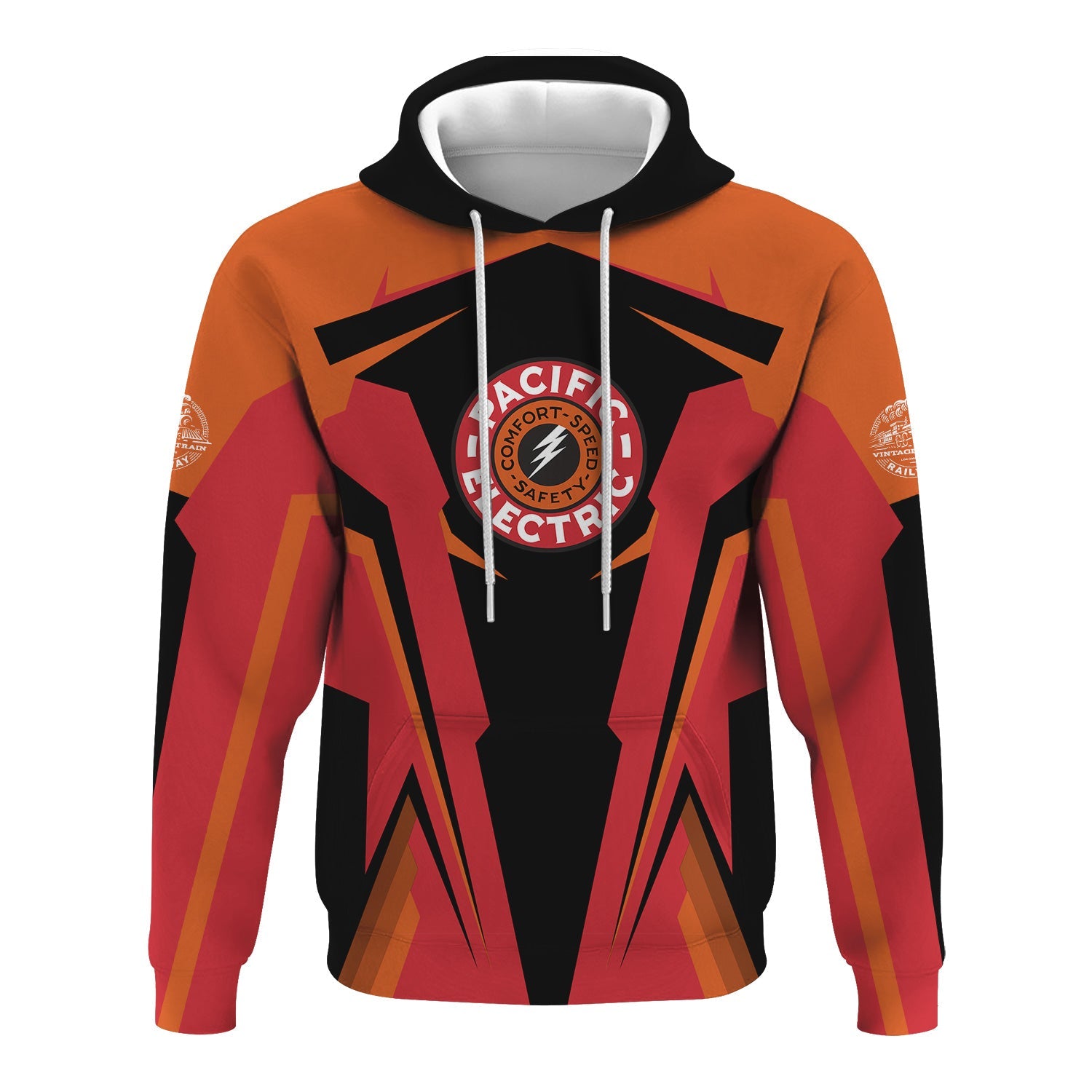 Railspirit Personalized Pacific Electric Railroad Hoodie Strong Line Style Train Hoodie Gift Idea For Train Lover