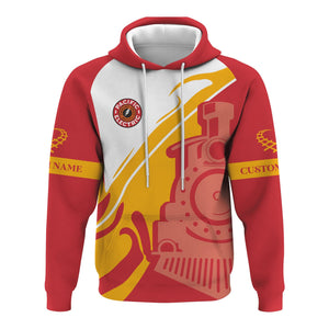 Railspirit Personalized Pacific Electric Railroad Hoodie Flame-Inspired Style Zip Up Hoodie Gift Idea For Train Lovers