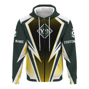 Railspirit Personalized Youngstown & Southern Railroad Hoodie Lightning Graphic Style Zip Up Hoodie Gift Idea For Train Lover