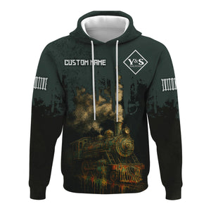 Railspirit Personalized Youngstown & Southern Railroad Hoodie Vintage Train Art Style Zip Up Hoodie For Locomotive Fans