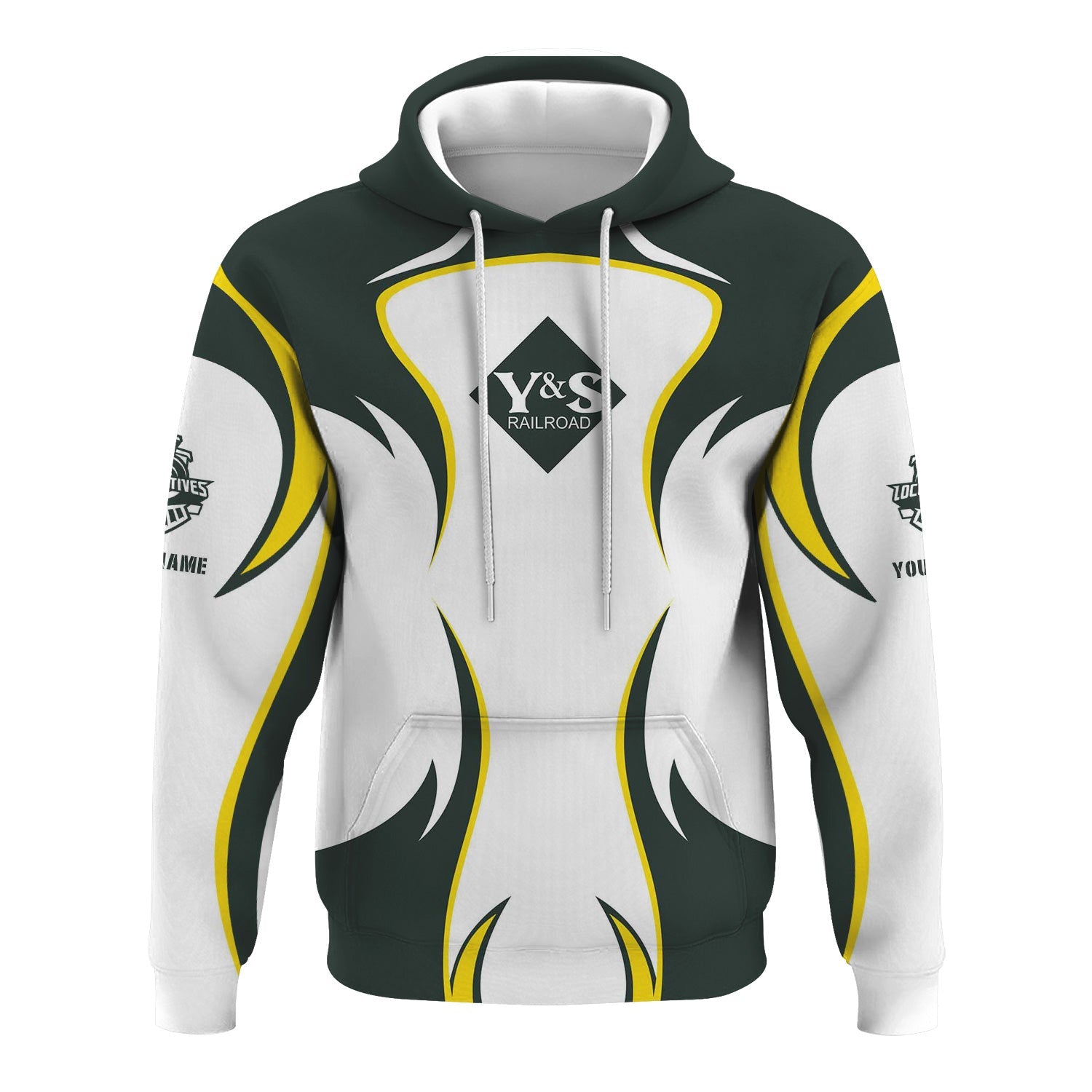 Railspirit Personalized Youngstown & Southern Railroad Hoodie Distinctive Flame Style Zip Up Hoodie For Steam Engine Addict