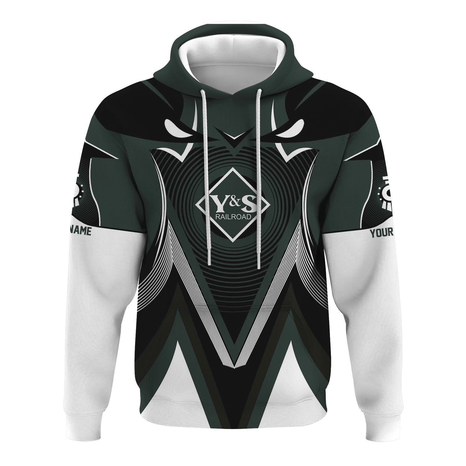 Railspirit Personalized Youngstown & Southern Railroad Hoodie Vibrant Graphic Pattern Zip Up Hoodie For Train Enthusiasts