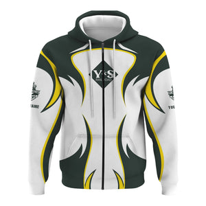 Railspirit Personalized Youngstown & Southern Railroad Hoodie Distinctive Flame Style Zip Up Hoodie For Steam Engine Addict