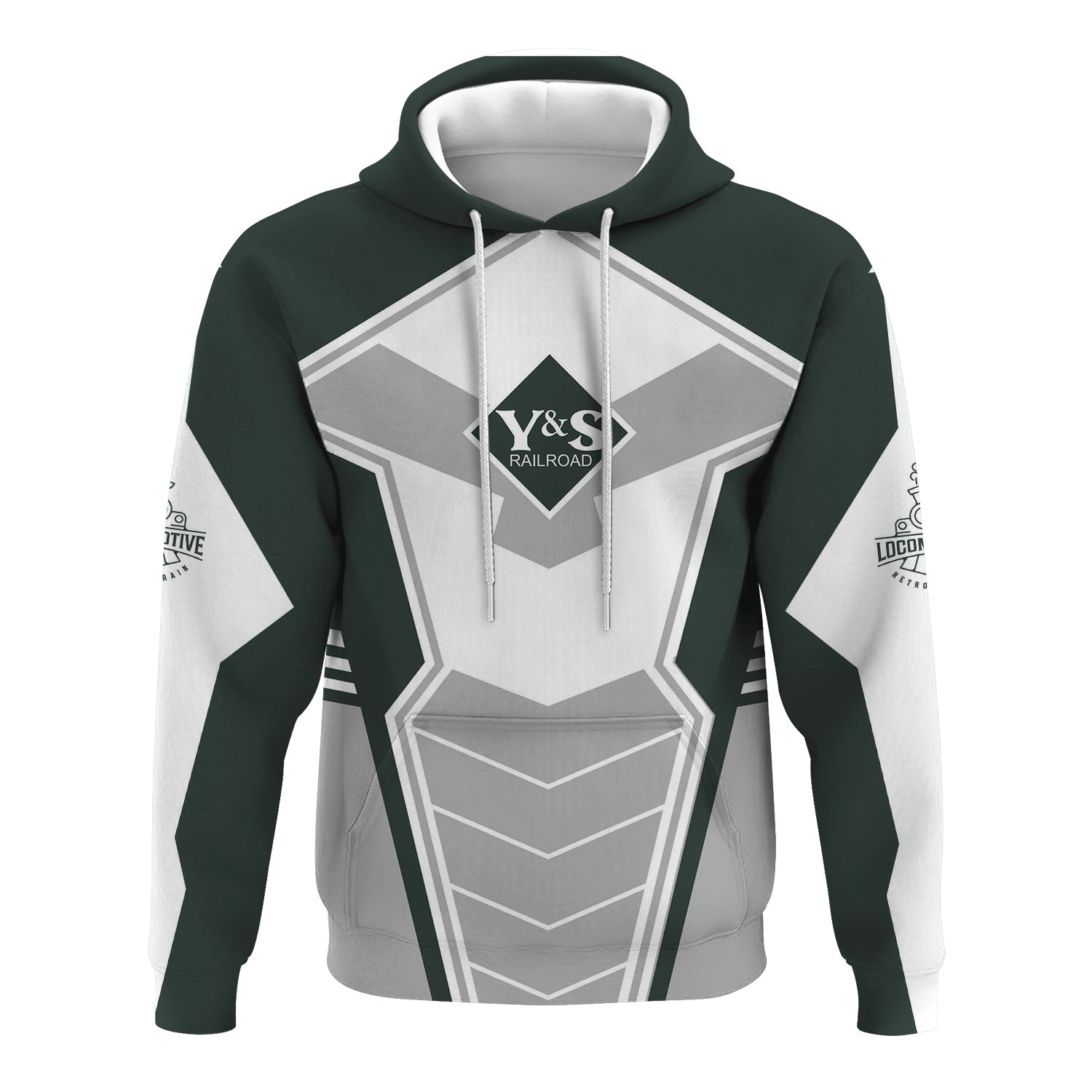 Railspirit Personalized Youngstown & Southern Railroad Hoodie Engine-Inspired Style Train Zip Up Hoodie for Railroad Fanatic