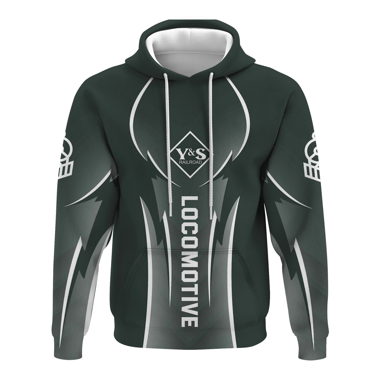 Railspirit Personalized Youngstown & Southern Railroad Hoodie Striking Line Style Train Zip Up Hoodie For Locomotive Lovers