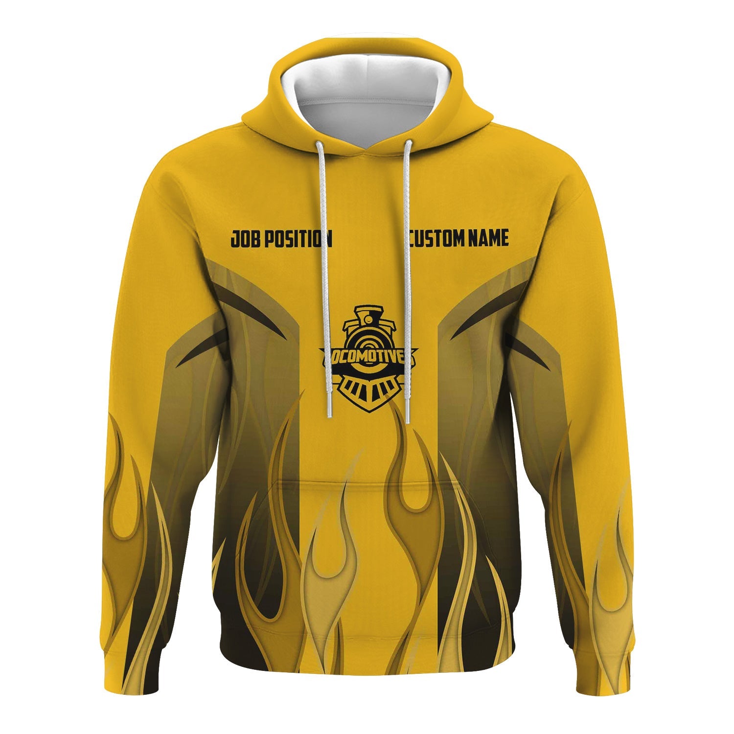 Railspirit Custom Name and Job Title Richmond, Fredericksburg And Potomac Railroad Hoodie Flame Graphic Train Zip Up Hoodie