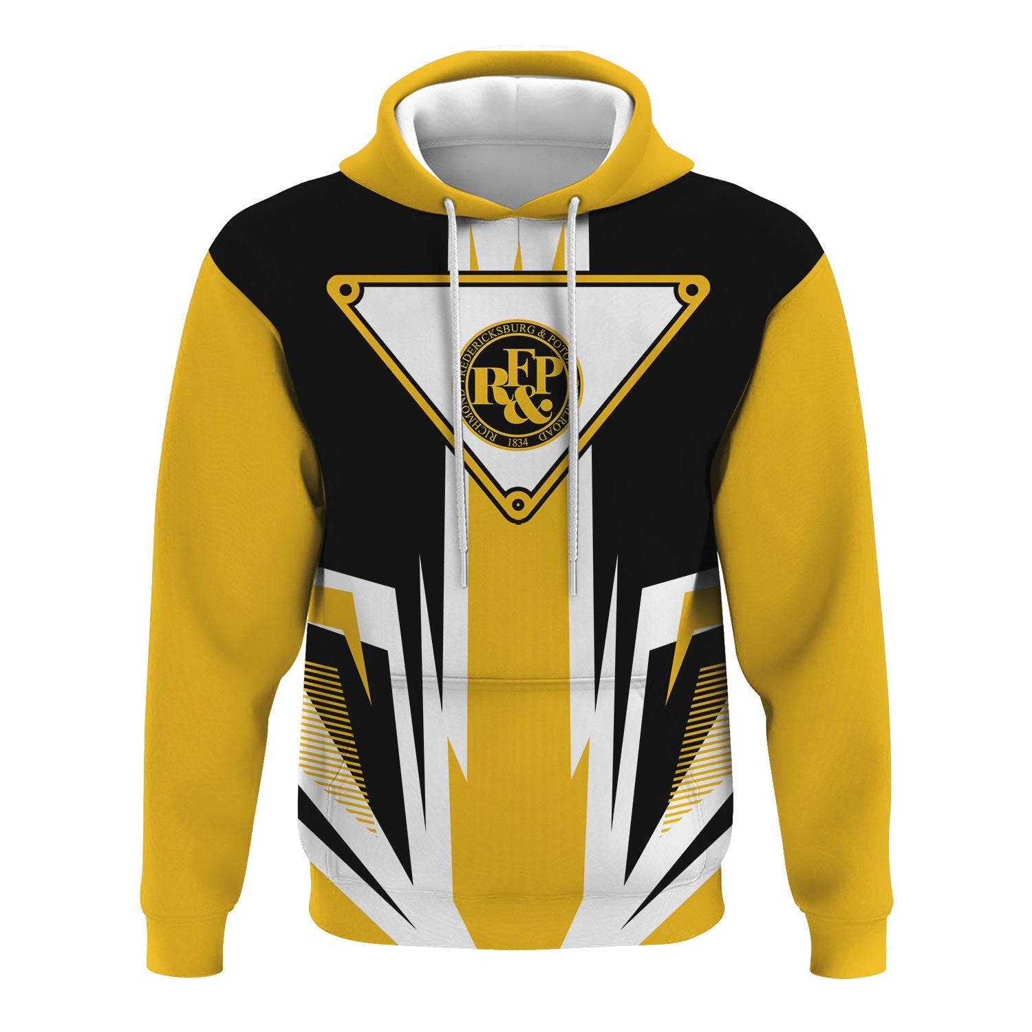 Railspirit Richmond, Fredericksburg And Potomac Railroad Hoodie Bold Graphic Style All Over Printed Zip Up Hoodie