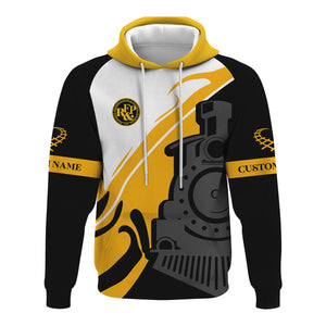 Railspirit Personalized Richmond, Fredericksburg And Potomac Railroad Hoodie Flame-Inspired Style Zip Up Hoodie Gift Idea For Train Lovers