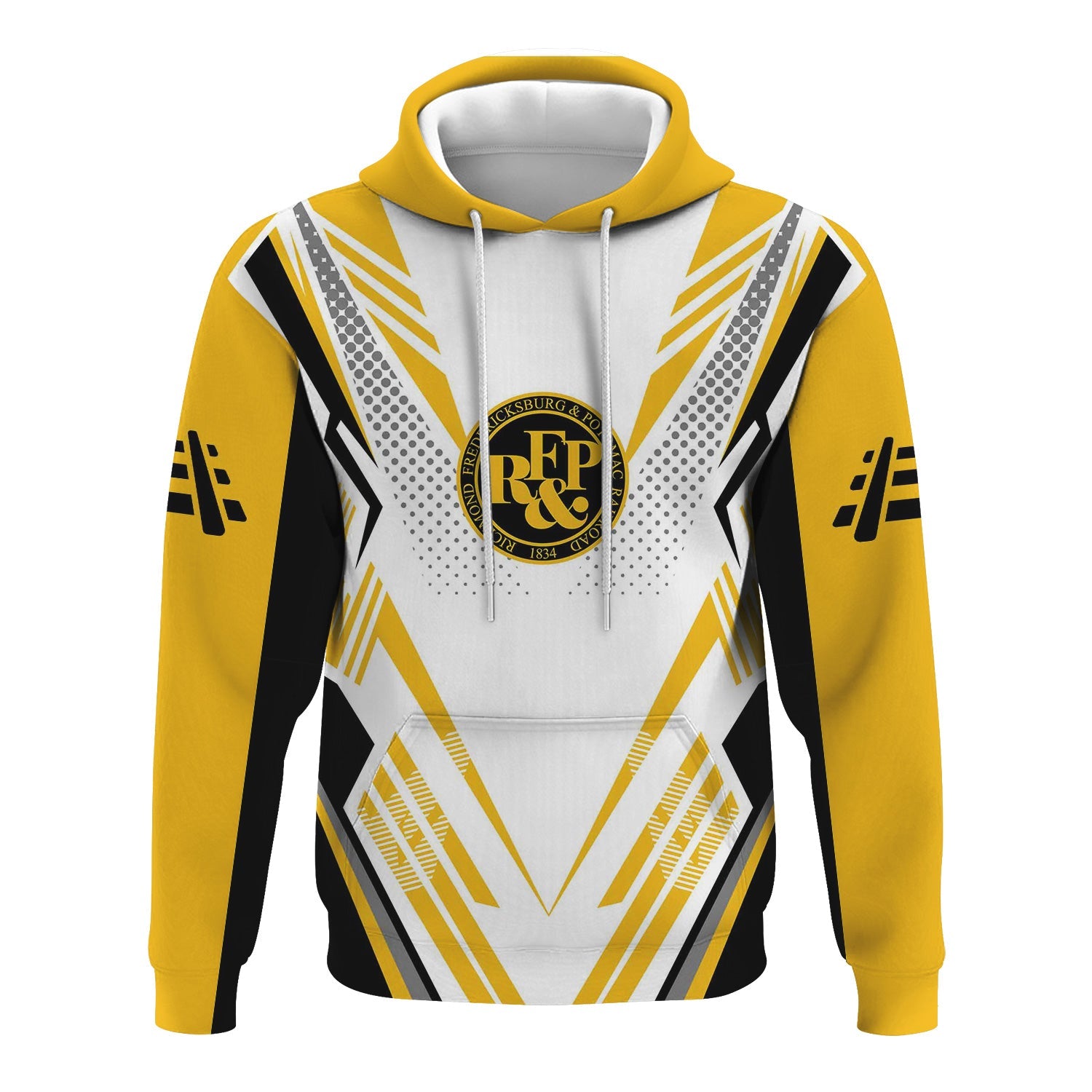 Railspirit Personalized Richmond, Fredericksburg And Potomac Railroad Hoodie Railroad Tribute Design Train Zip Up Hoodie for Train Lovers