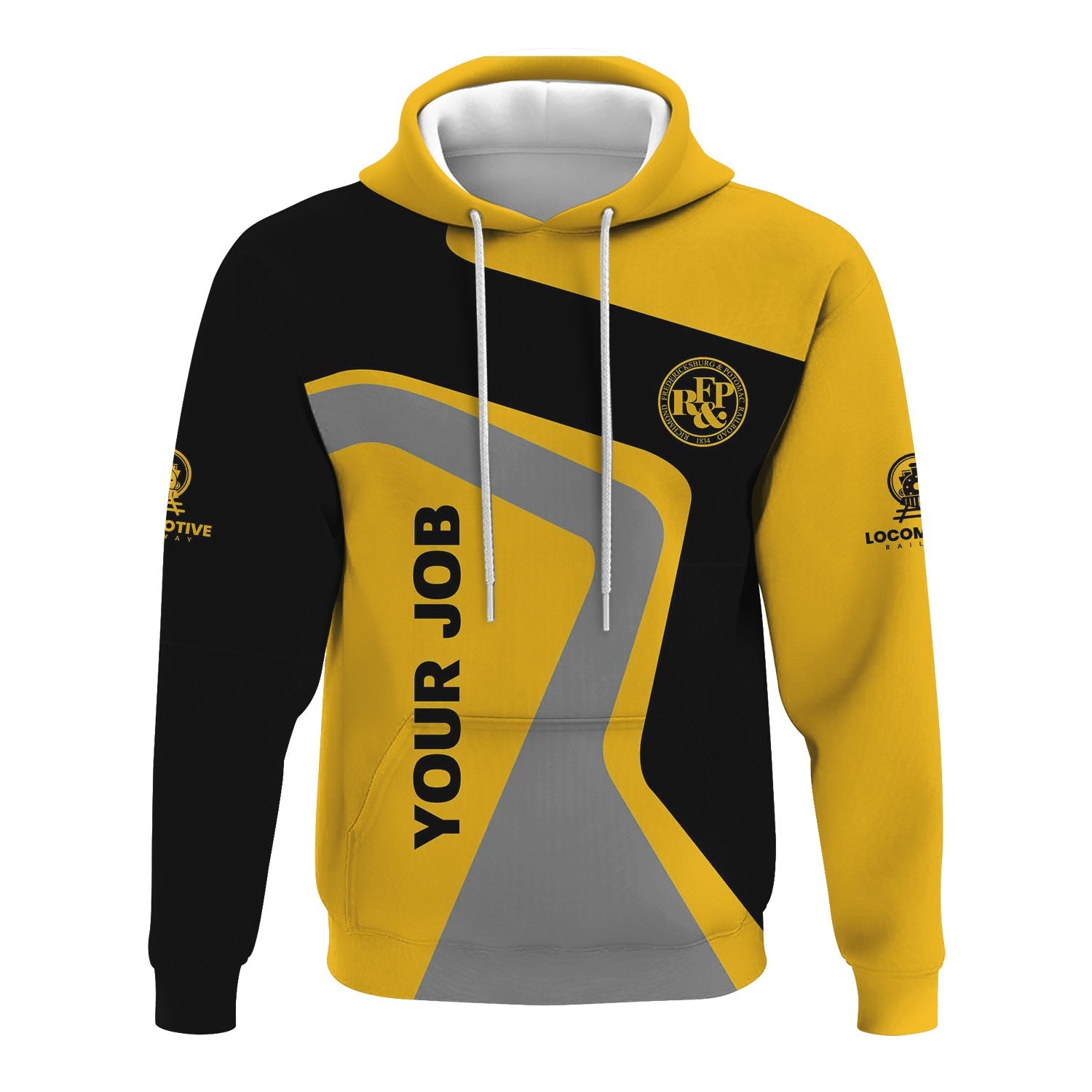 Railspirit Personalized Richmond, Fredericksburg And Potomac Railroad Hoodie Unique Design with Custom Job Position Train Zip Up Hoodie