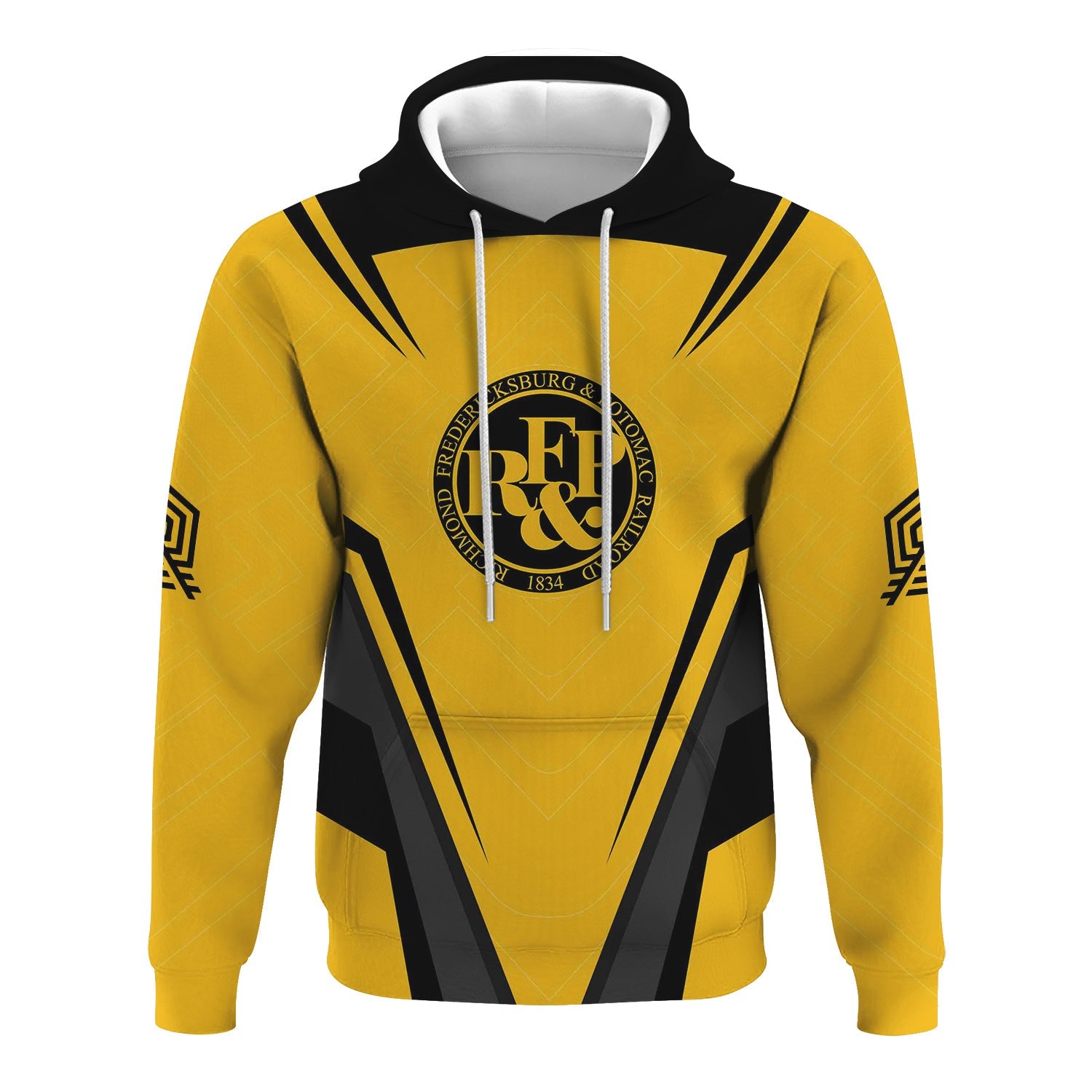 Railspirit Personalized Richmond, Fredericksburg And Potomac Railroad Hoodie Railway Inspired Apparel Train Zip Up Hoodie For Train Lovers